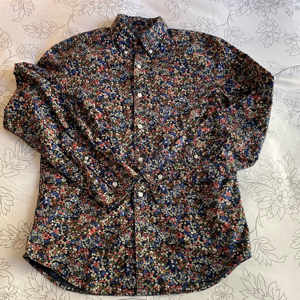 Floral Button Up Shirt, Slim Fit